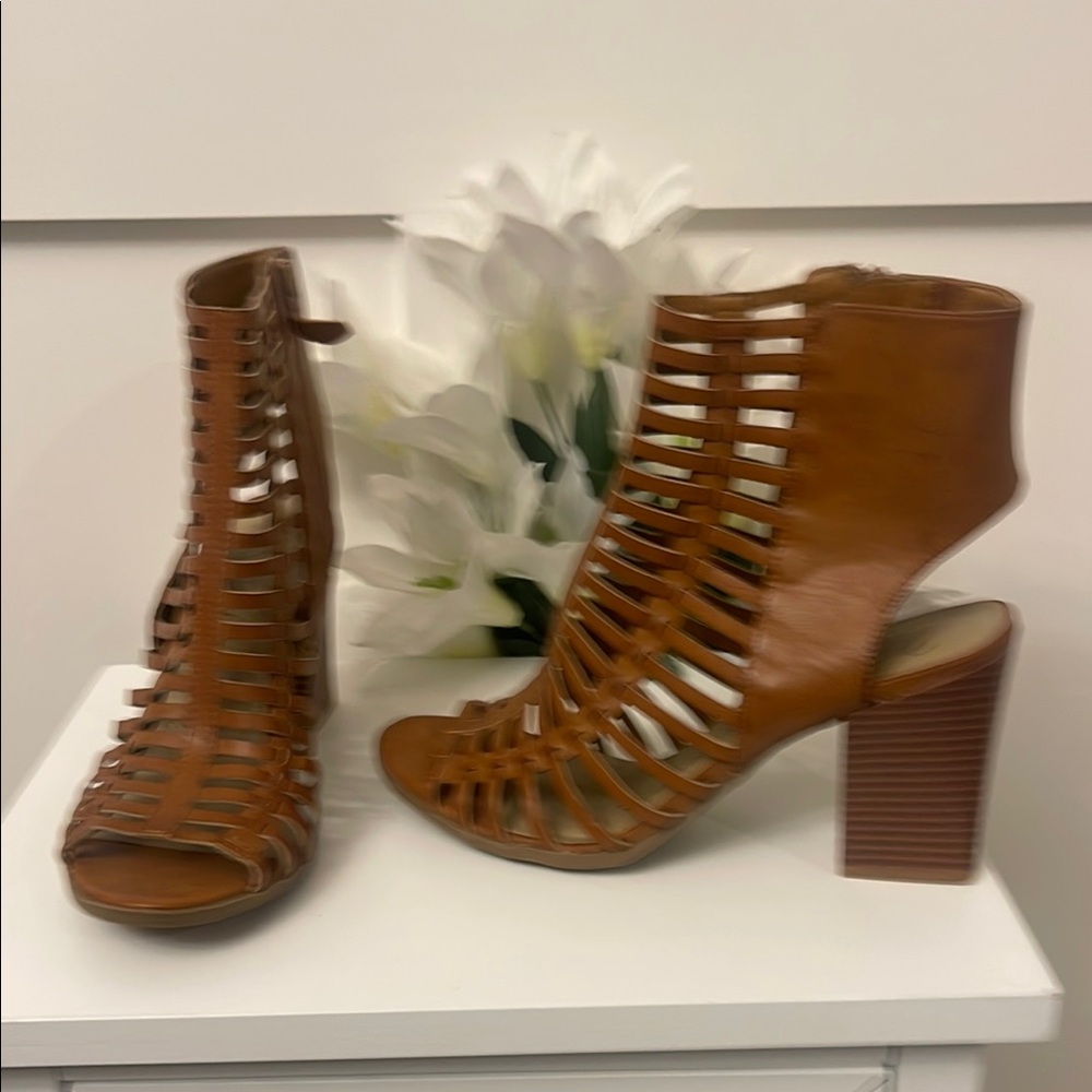 Brown Strappy Heeled Sandals